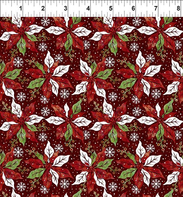 Winter Solstice II - Poinsettia - Red - Metallic