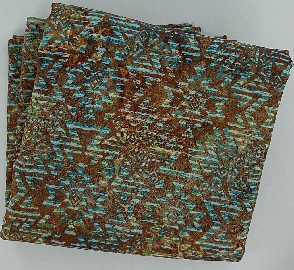 3 yd Pre-Cut Sedona Spirit108” - Teal Rust
