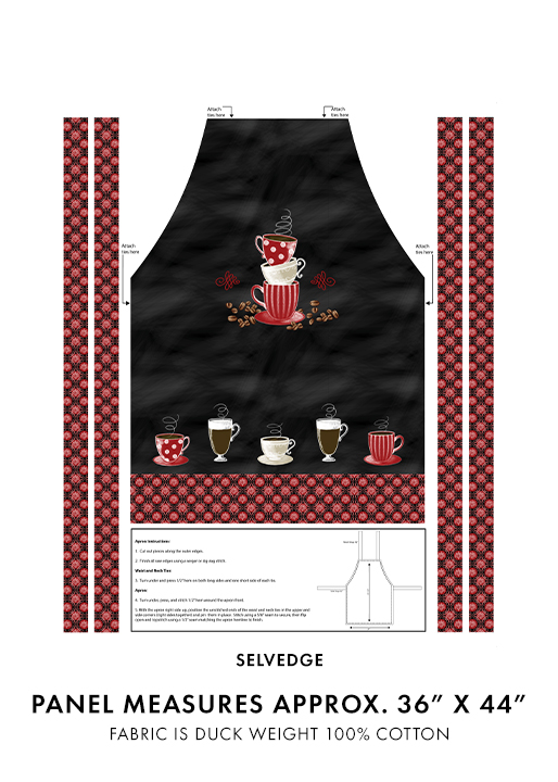 Perfect Brew Apron Panel Black/Red