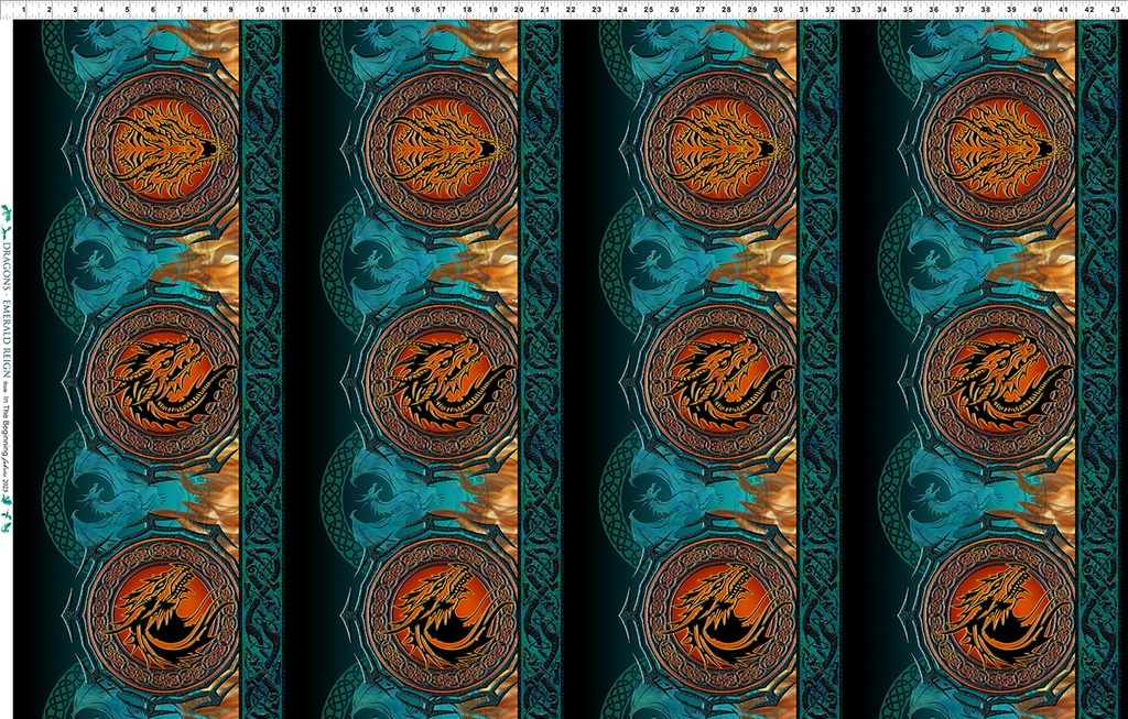 Dragons-Emerald Reign-Border-Multi/T