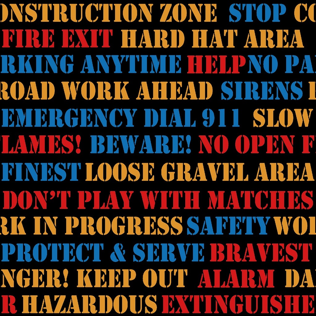 SALE - Construction Zone Construction Words Black