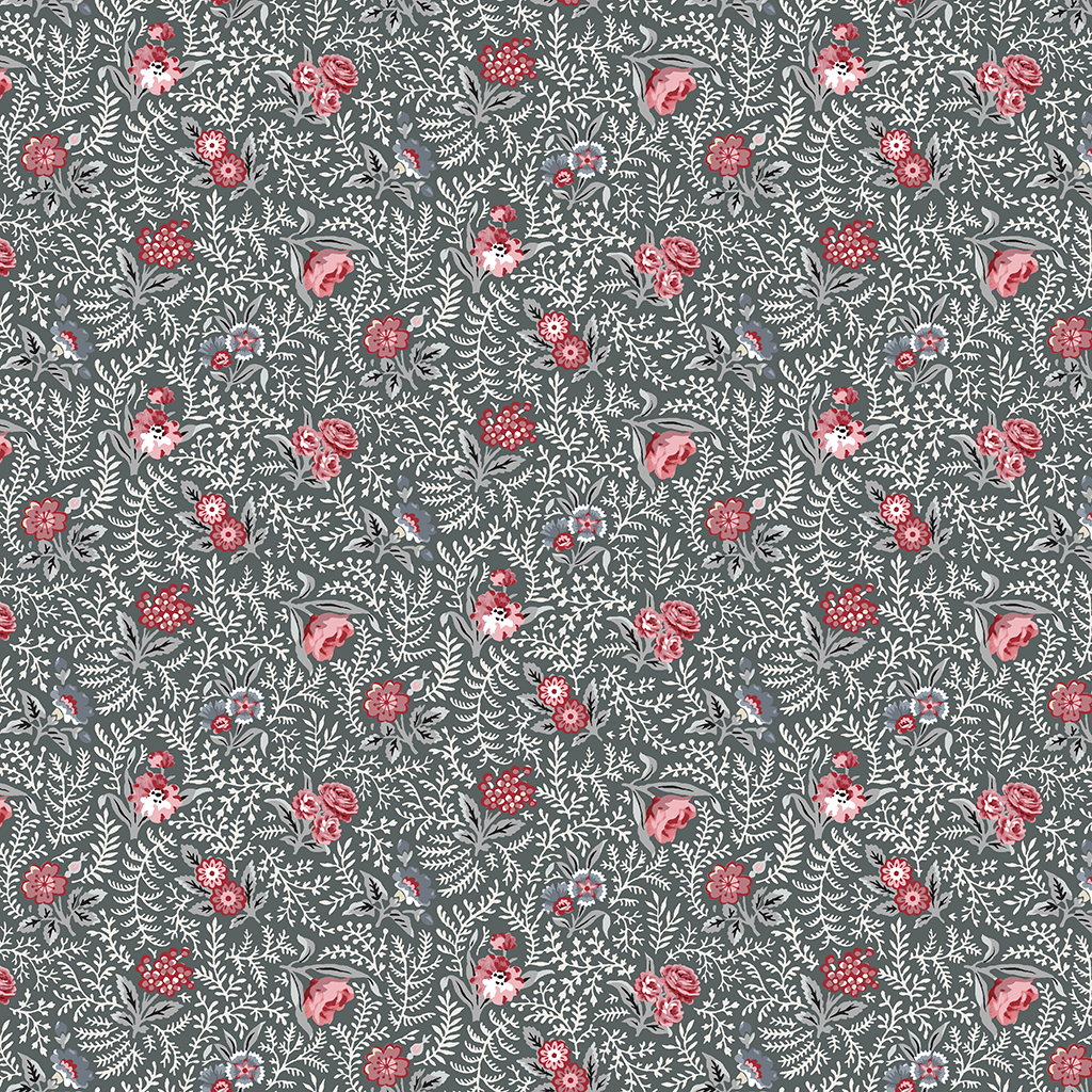 Audrey Packed Floral Dark Gray