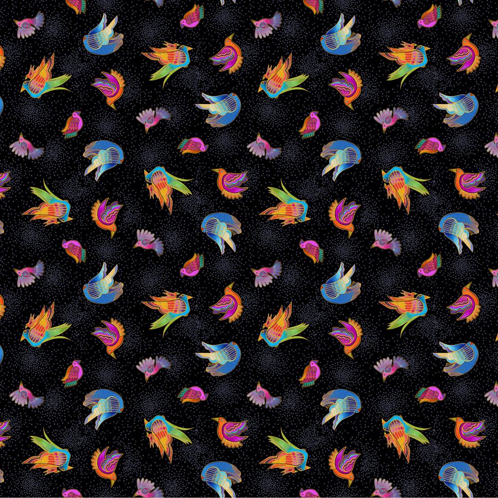 Fantasticats Digital Birds Black