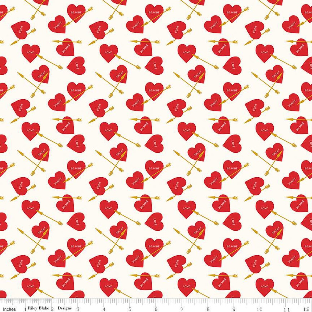 Sweetheart Heart Arrows Cream Sparkle