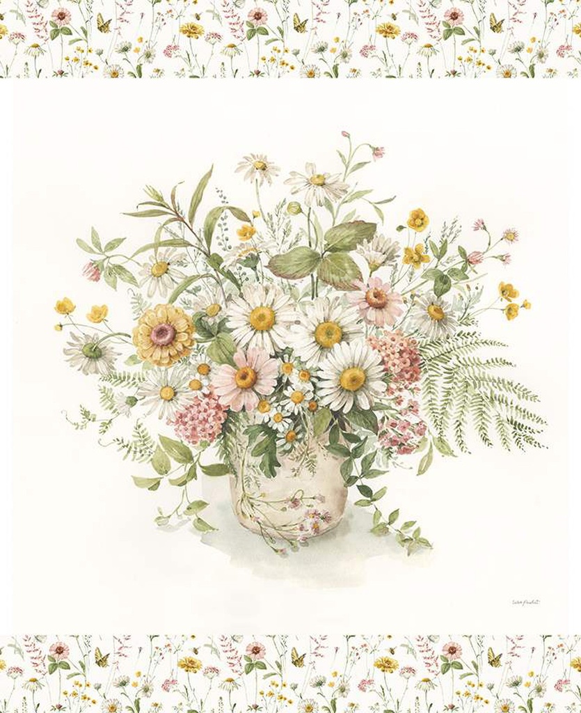 Love Me More Flower Bouquet Panel