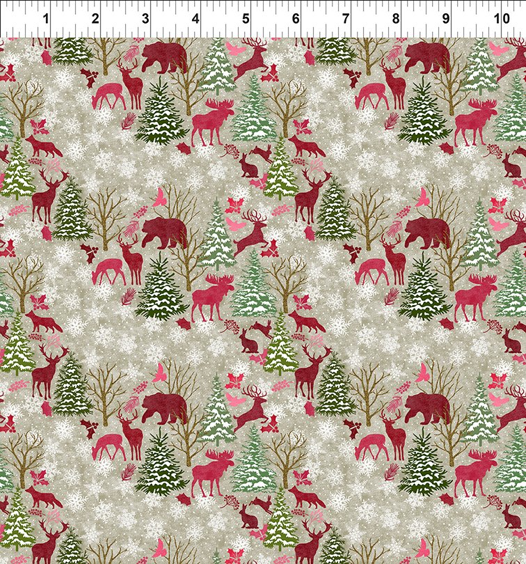 SALE - Nature’s Winter-Forest Animals-Red