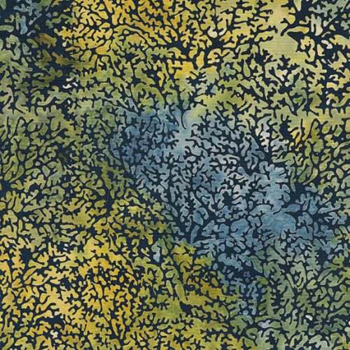 Coral-Multi Purple Green Flourite Batik