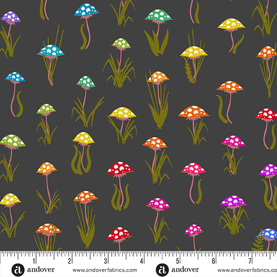Color Wheel Night Mushroom Parade by Allison Glass