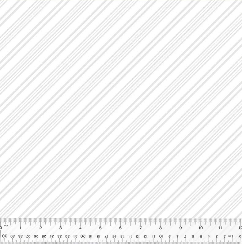 Frosting, Bias Stripe, White on White, Cotton