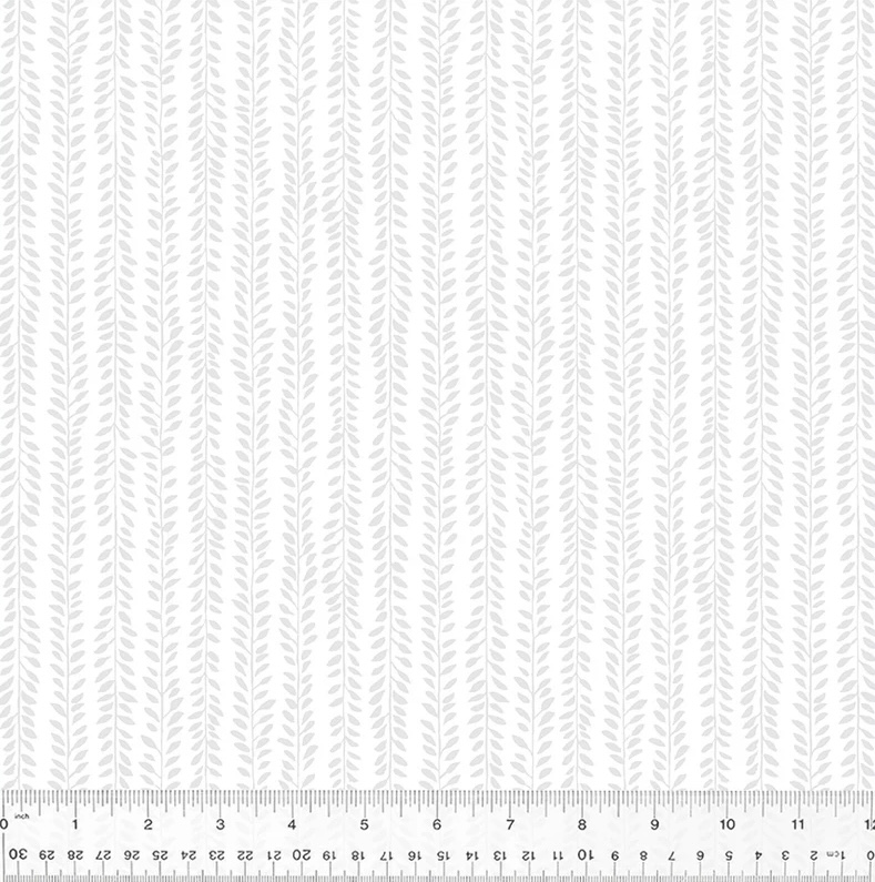 Frosting, Garden Rows, White on White, Cotton