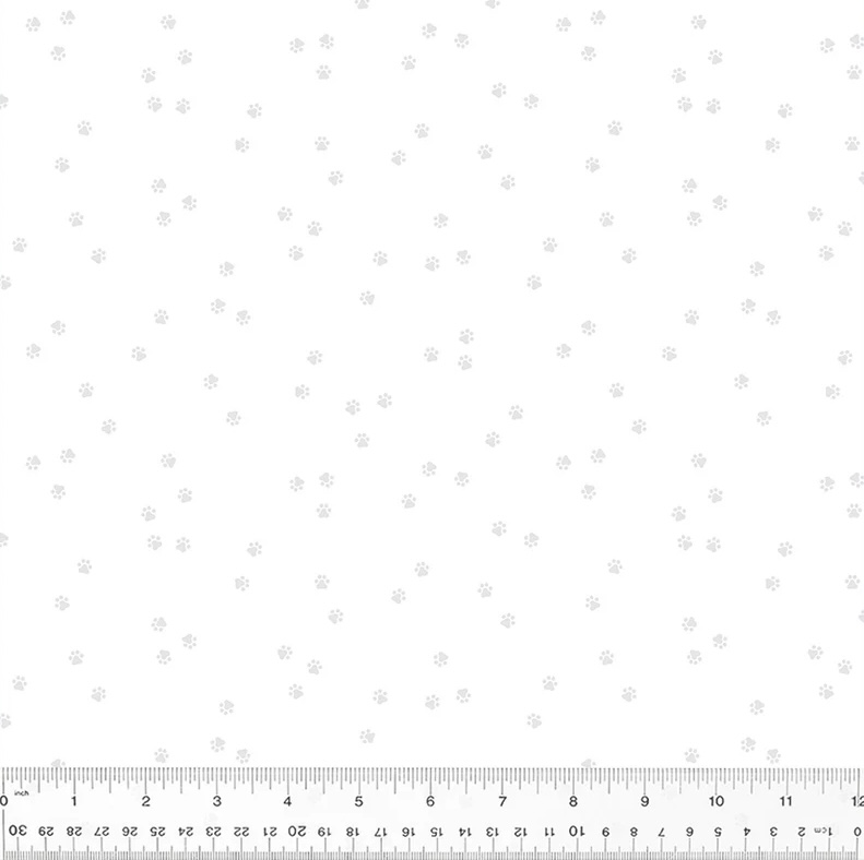 Frosting, Puppy Paws, White on White, Cotton