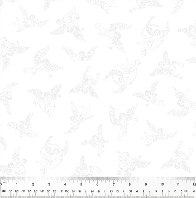 Frosting, Cherubs, White on White, Cotton