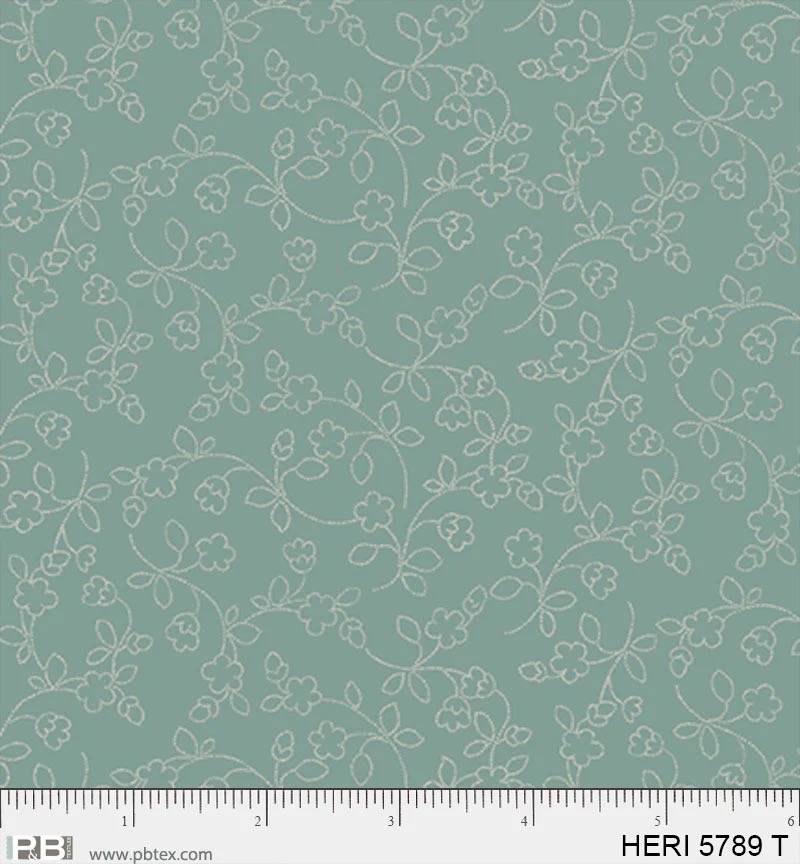 Dotty Vines - Teal - The Heritage Collection