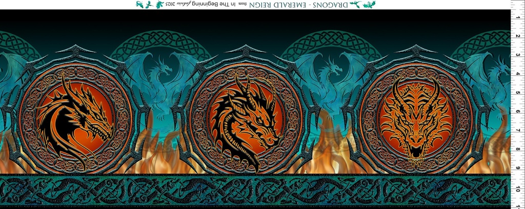 Dragons-Emerald Reign-Border-Multi/T