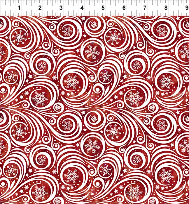 Winter Solstice II - Snow Swirl - Red/White