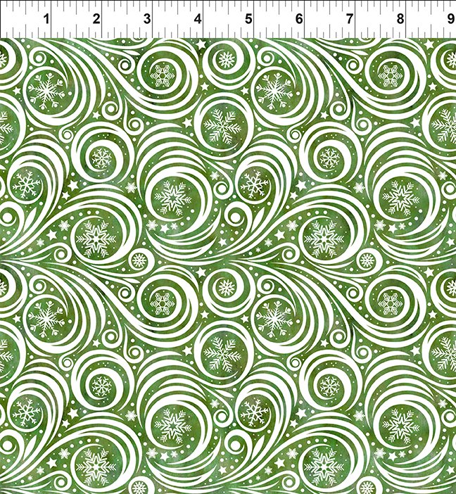 Winter Solstice II - Snow Swirl - Green/ White