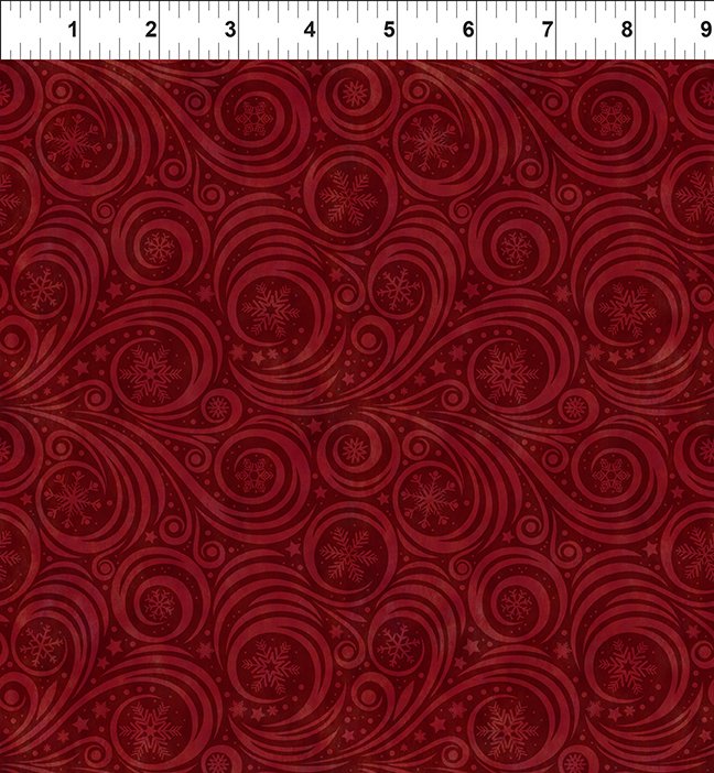 Winter Solstice II - Snow Swirl - Red
