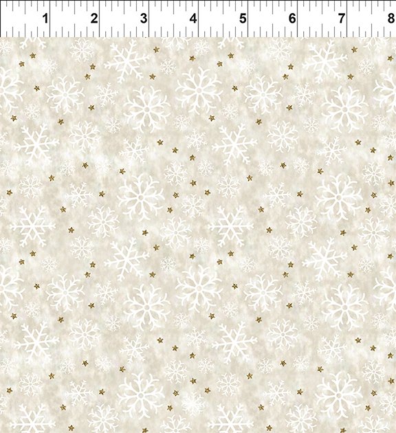 Winter Solstice II - Snowflakes - Cream - Metallic