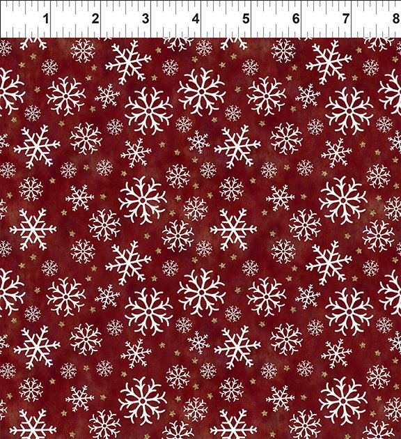 Winter Solstice II - Snowflakes - Red - Metallic