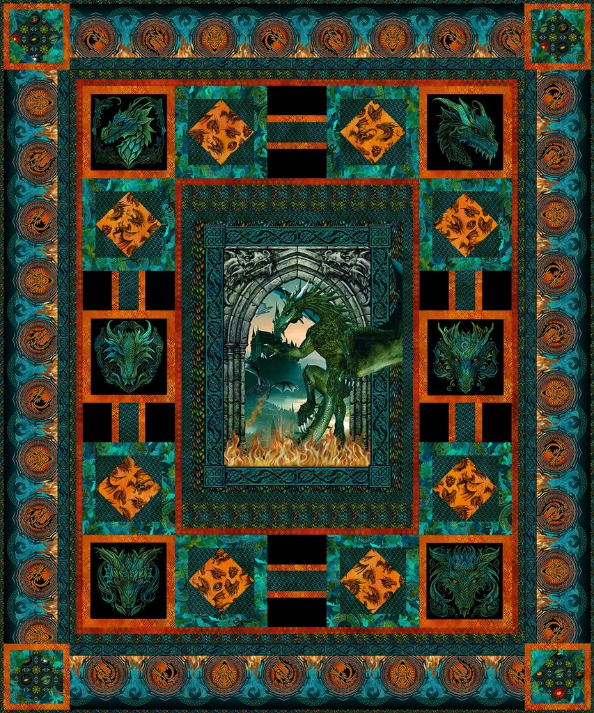 Dragons-Emerald Reign Quilt Kit