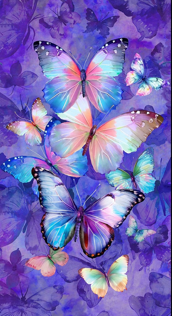 Purple Butterfly Panel 24”