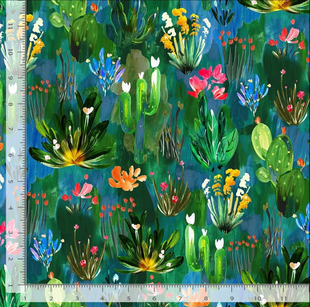 Painted Cactus Garden - Green