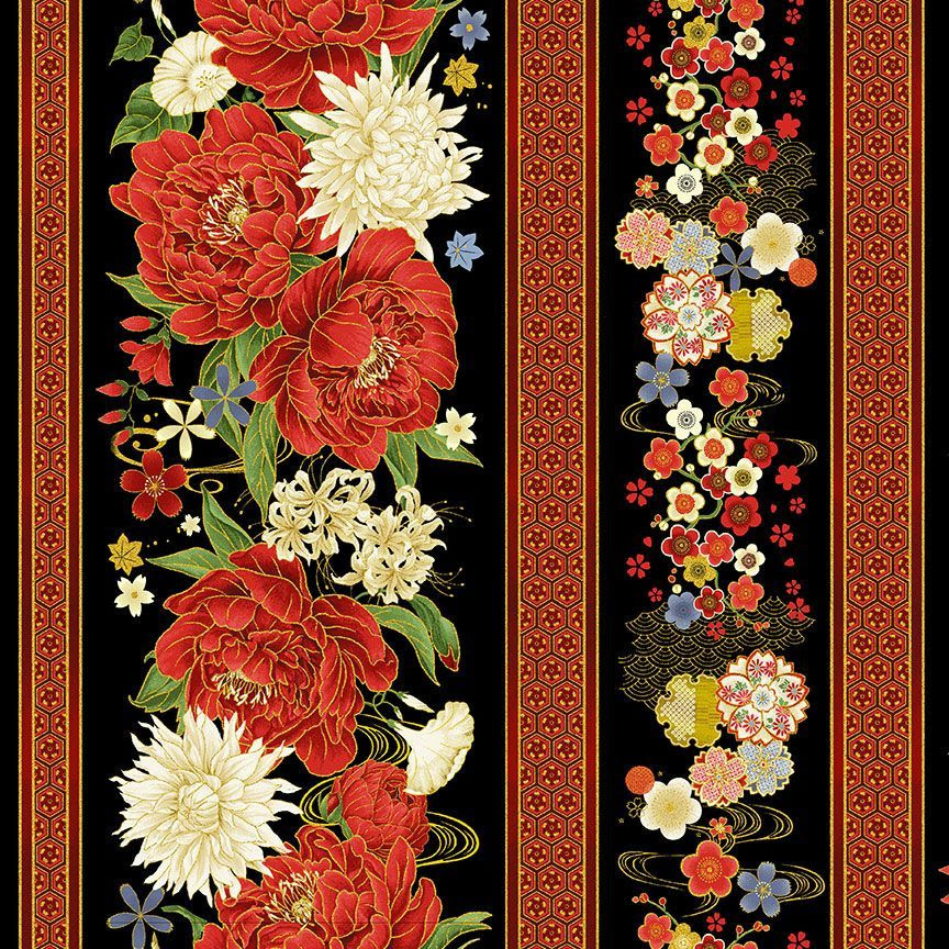 Lotus Garden Metallic - 11" Stripes