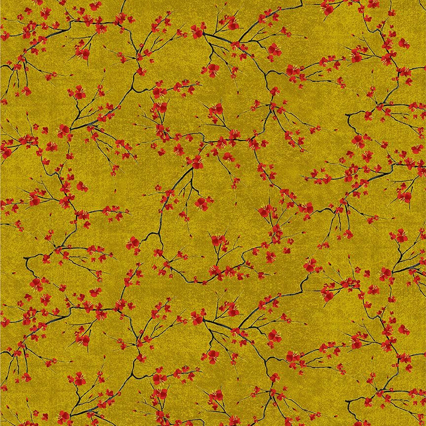 Lotus Garden Metallic - Cherry Branches