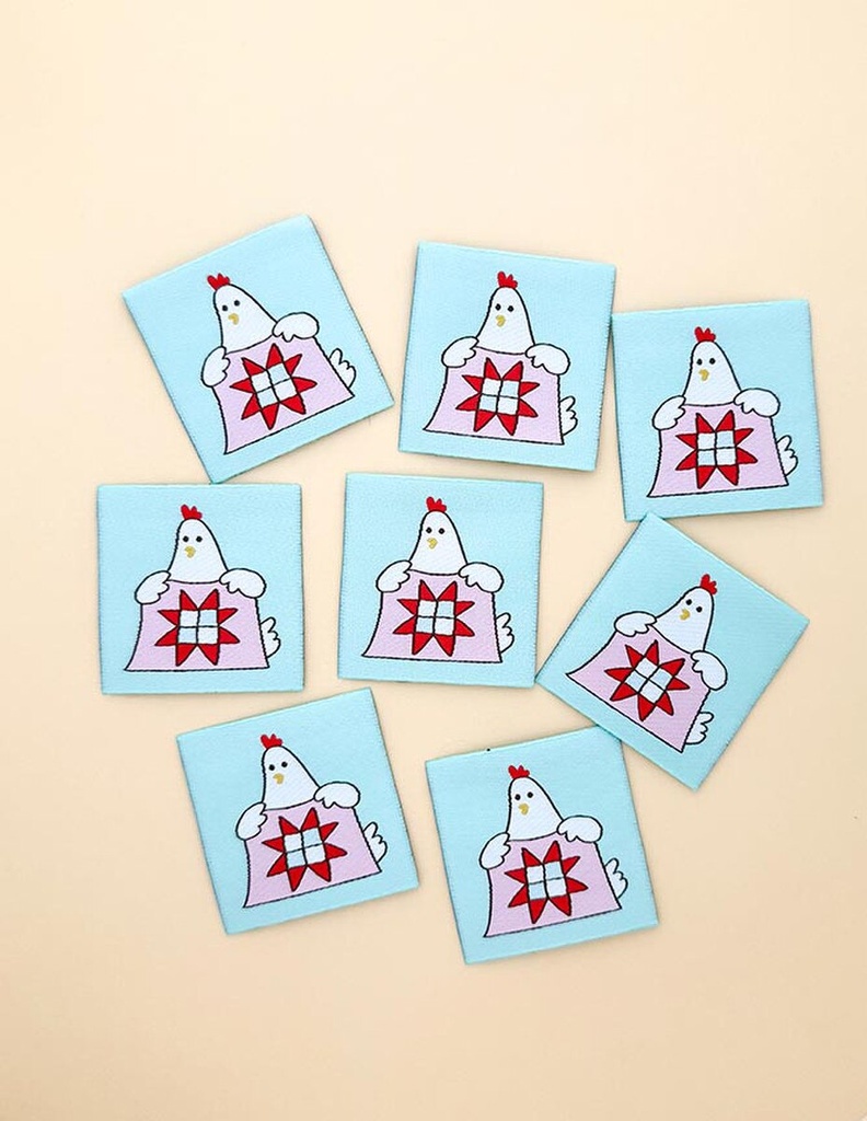 Minki Kim Hen Woven Labels-Pkg of 8 labels