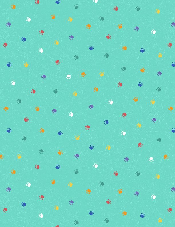 Paw Prints - Teal