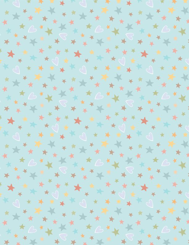 Rainbow Dreams Stars and Hearts Blue