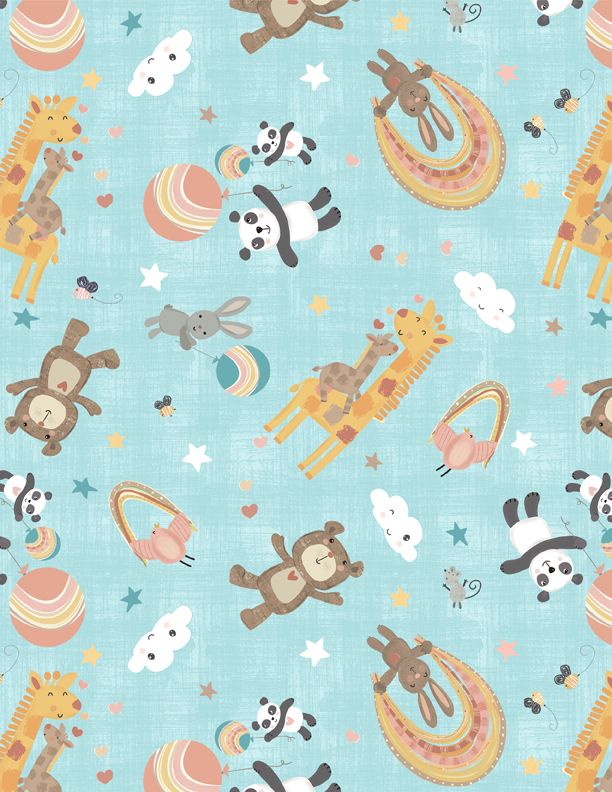 Rainbow Dreams Animals Toss Blue