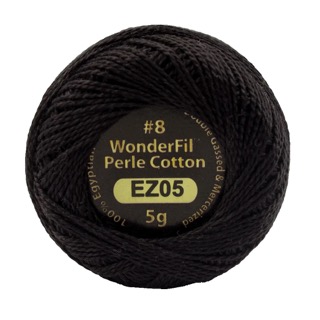 Eleganza 8wt 5-Gram Solid Perle Cotton Ball 42yd Licorice