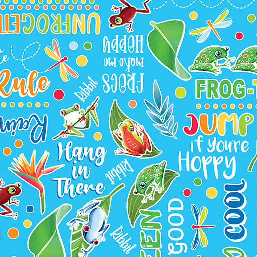 Rainforest Glow Frog-tastic Words Medium Turquoise