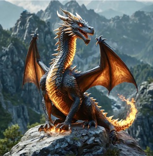 Animated Dragon on Fire Panel