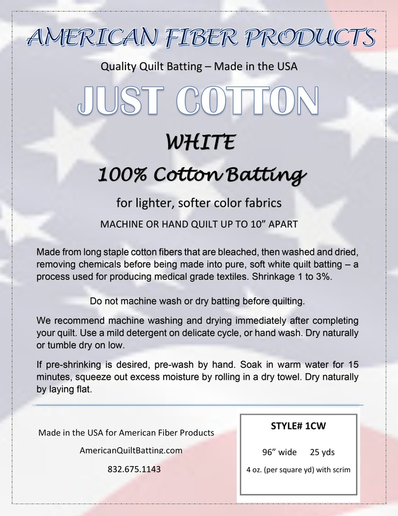 Batting—50/50 Bamboo/Cotton 96" Wide OTR-American Fiber