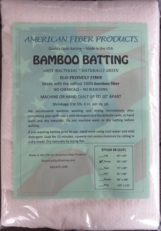 Bamboo Batting Throw Size 60" x 60"