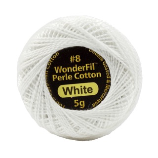 Eleganza 8wt 5-Gram Solid Perle Cotton Ball 42yd White