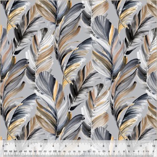 108" Grey Feather Plume Wideback 3yd Cut