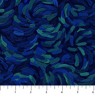 Starry Night Brushstroke Dark Blue Multi