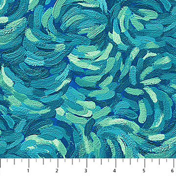 Starry Night Brushstroke Teal Multi