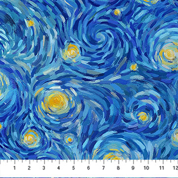 Starry Night Night Sky Dark Blue Multi