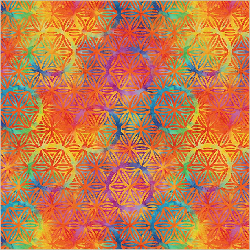 BeColorful Flower of Life Orange Crush 108" 3yd Cut