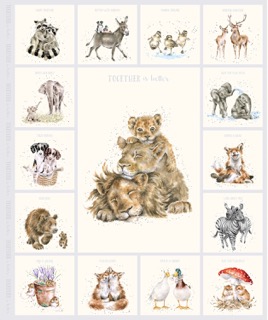 Together is Better Lion Panel Soft Grey 36"