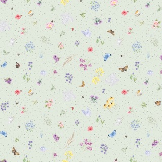 Together is Better Flowers and Butterflies Pale Green