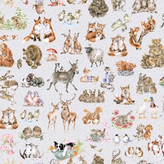 Together is Better One-Way Packed Animals Soft Grey