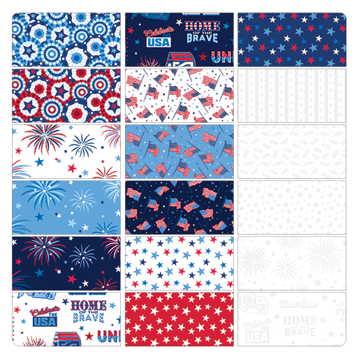 Celebrate the USA Strip-pie 2.5" x 42" Strips