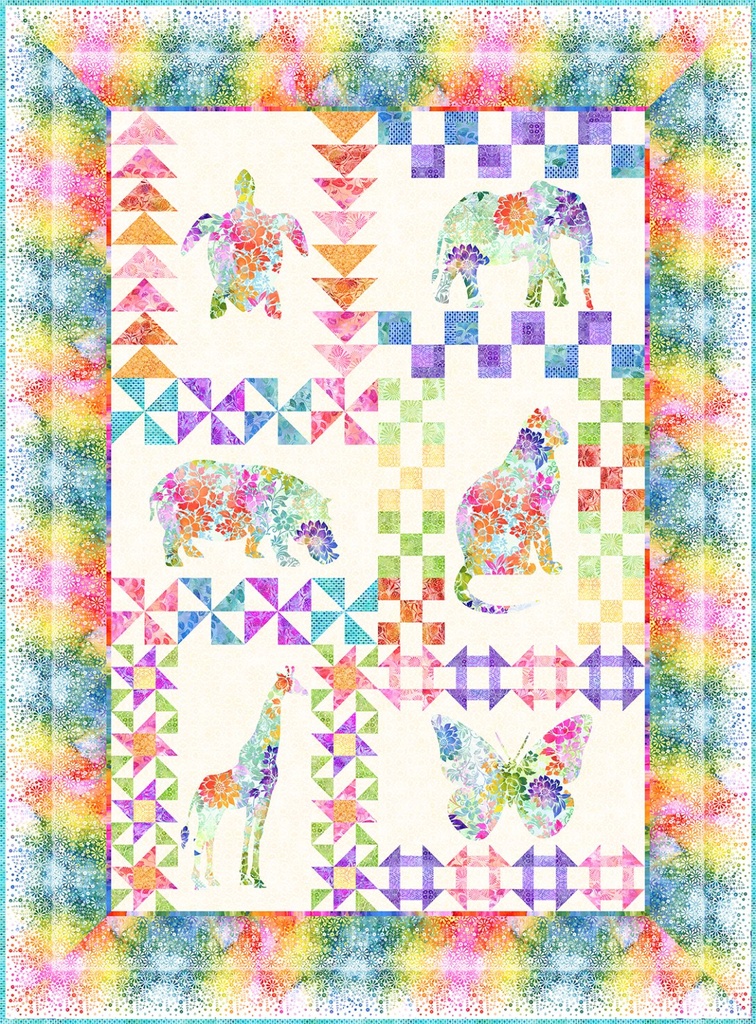 Felicity Menagerie Sampler Quilt Kit 67.5" x 91.5"