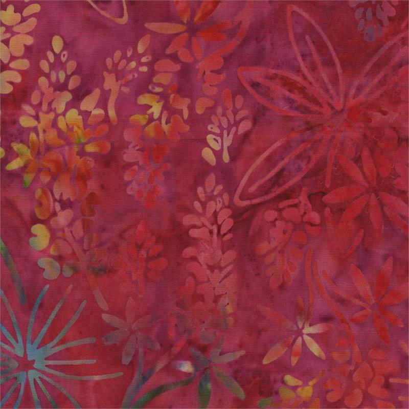 Wild for Wildflowers Batik Foliage Red