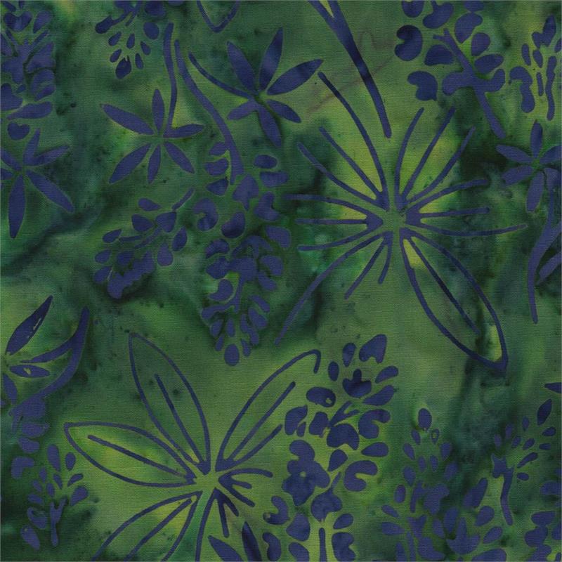 Wild for Wildflowers Batik Foliage Deep Green
